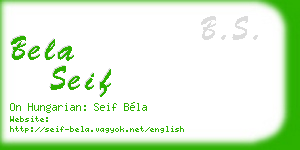 bela seif business card