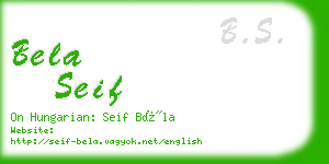 bela seif business card